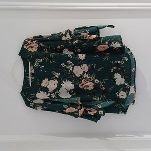 Floral/Dark Green Blouse
